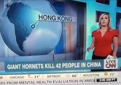 Para a CNN, Hong Kong fica no Brasil